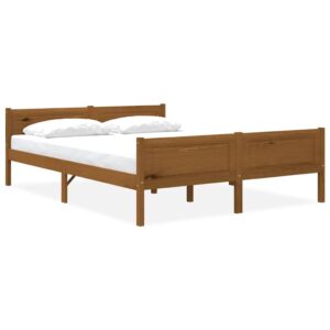 Estrutura de cama 160x200 cm pinho maciço castanho mel