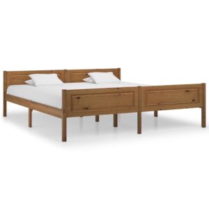 Estrutura de cama 180x200 cm pinho maciço castanho mel