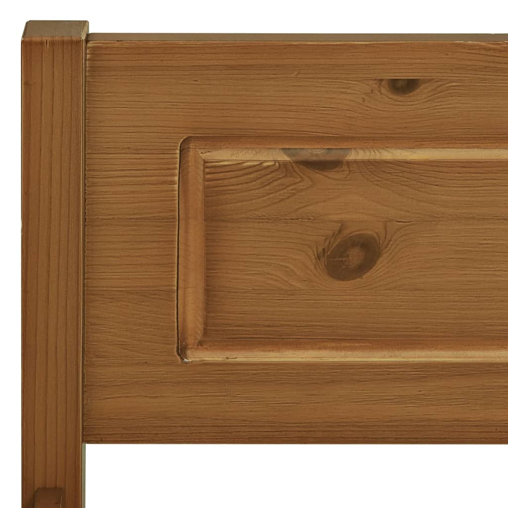 Estrutura de cama 200x200 cm pinho maciço castanho mel - Image 5