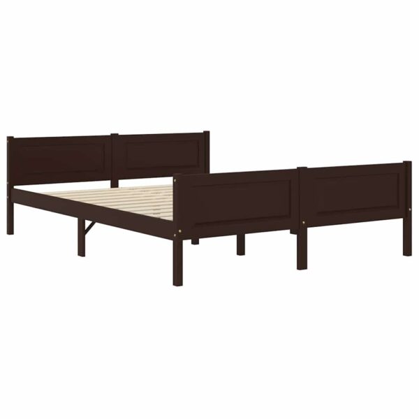 Estrutura de cama 120x200 cm pinho maciço castanho-escuro - Image 2