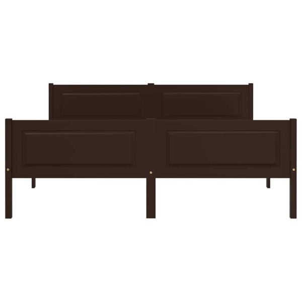 Estrutura de cama 120x200 cm pinho maciço castanho-escuro - Image 3