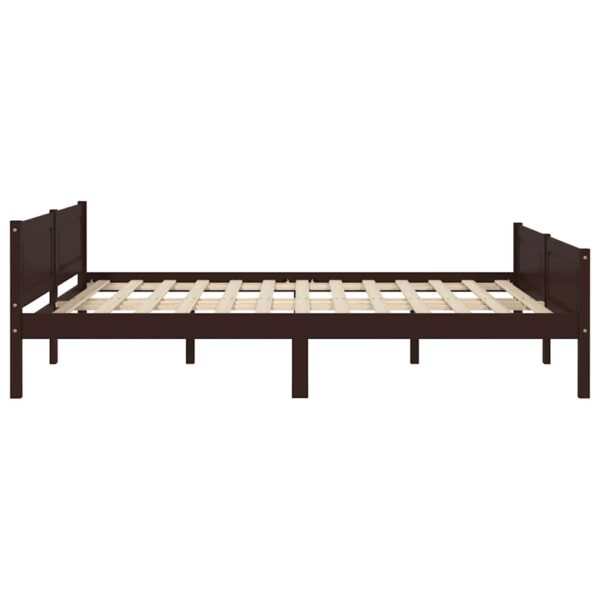Estrutura de cama 120x200 cm pinho maciço castanho-escuro - Image 4