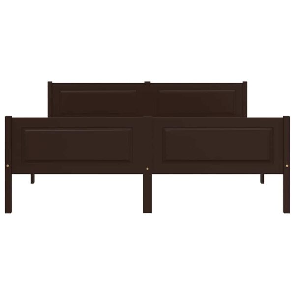 Estrutura de cama 160x200 cm pinho maciço castanho-escuro - Image 3