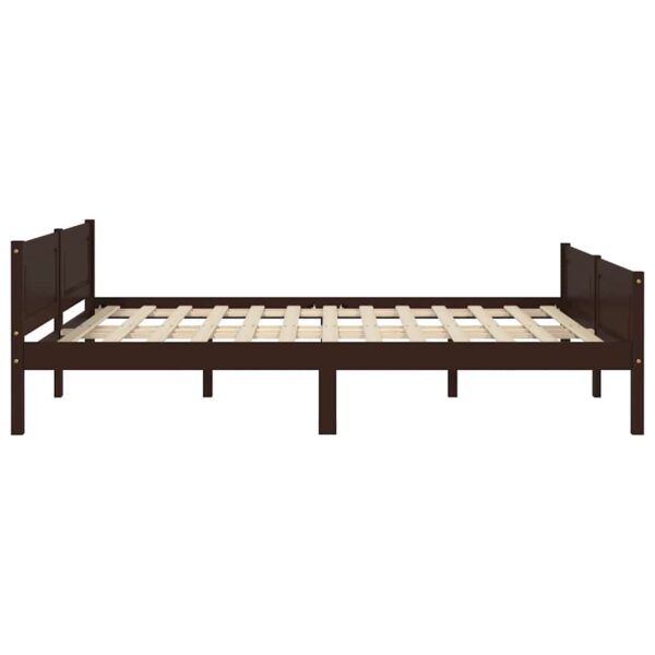Estrutura de cama 160x200 cm pinho maciço castanho-escuro - Image 4
