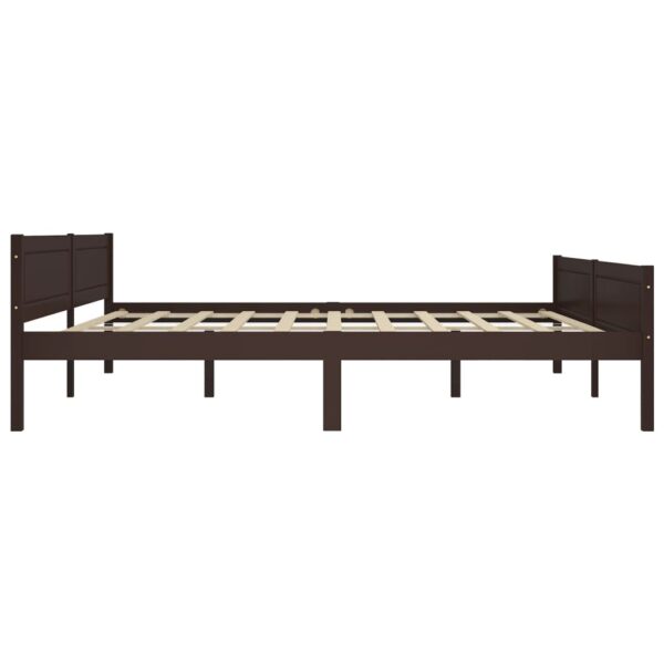Estrutura de cama 200x200 cm pinho maciço castanho-escuro - Image 3