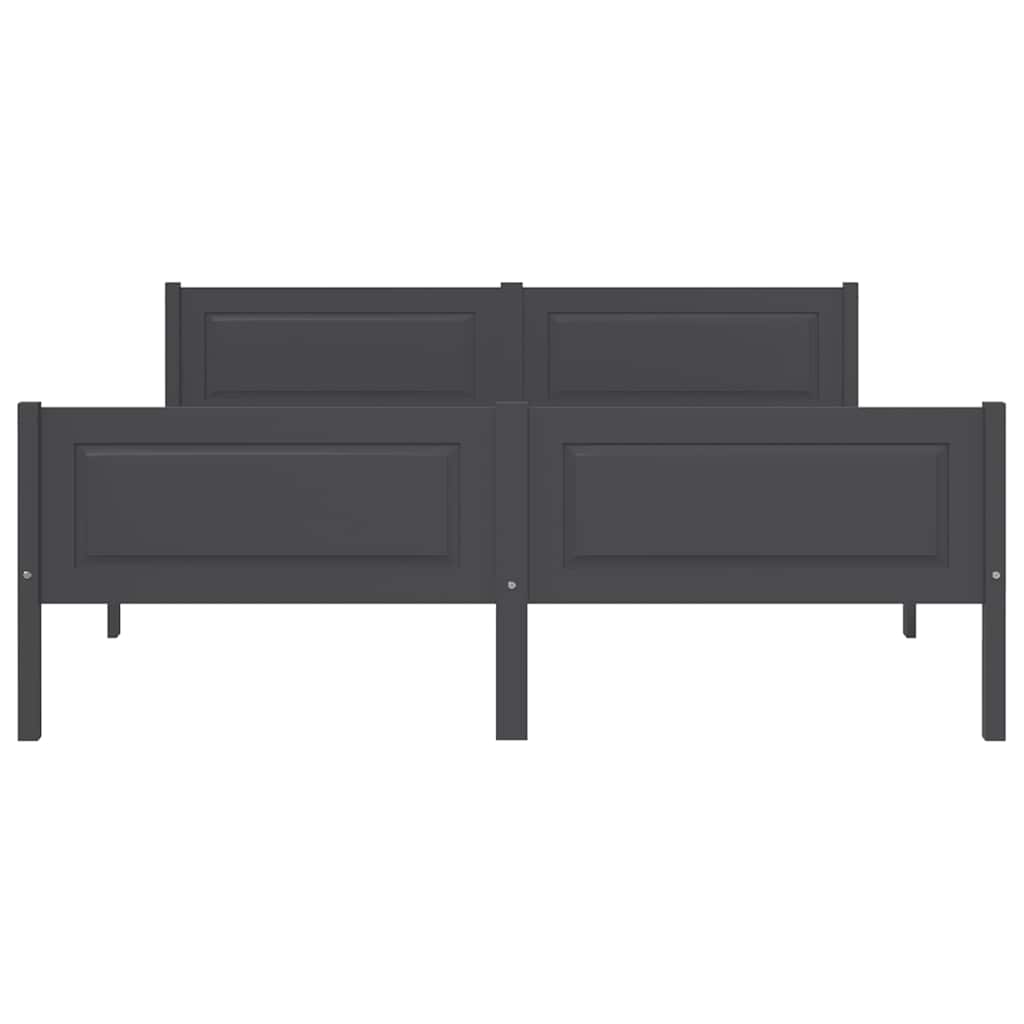 Estrutura de cama 120x200 cm pinho maciço cinzento - Image 3