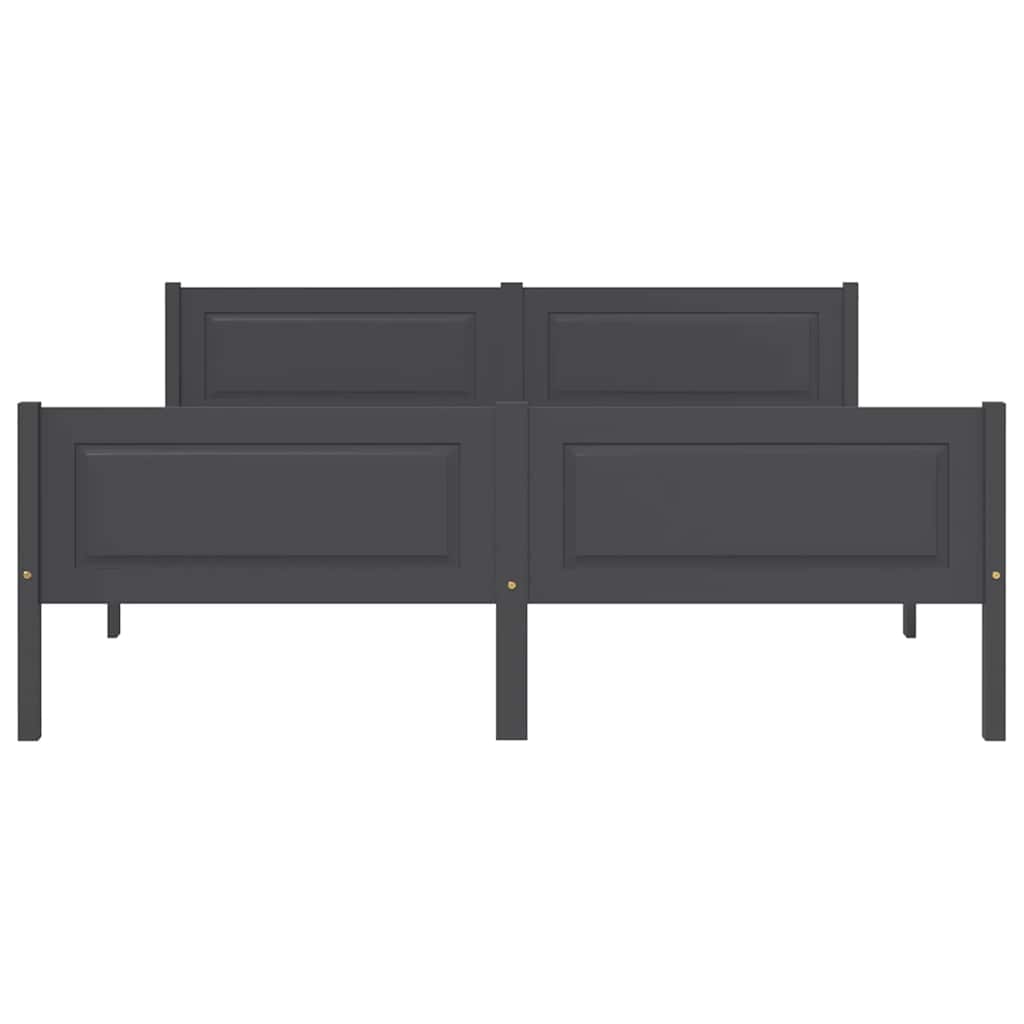 Estrutura de cama em pinho maciço 160x200 cm cinzento - Image 3