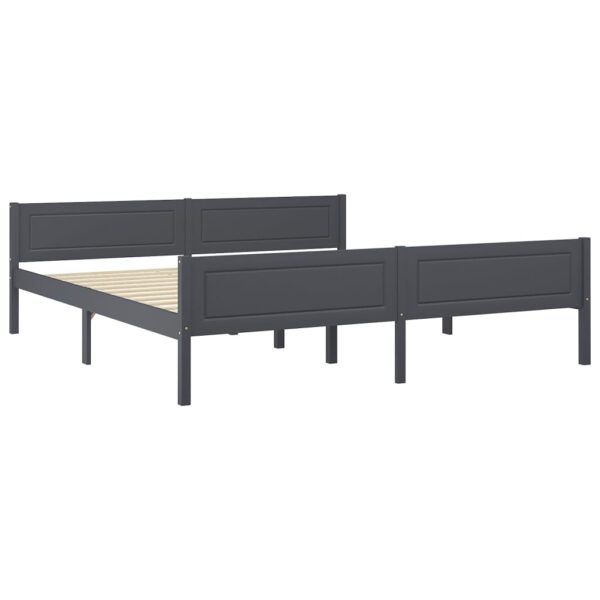 Estrutura de cama 180x200 cm pinho maciço cinzento - Image 2