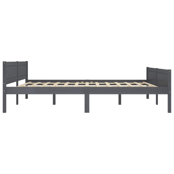 Estrutura de cama 180x200 cm pinho maciço cinzento - Image 3