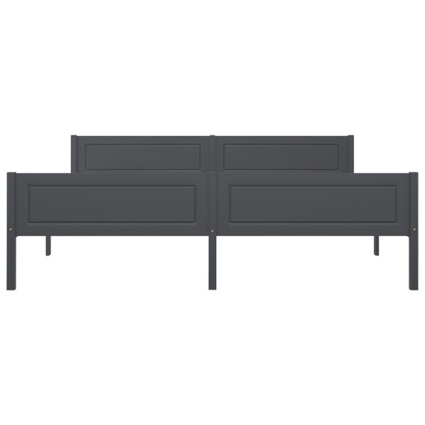 Estrutura de cama 180x200 cm pinho maciço cinzento - Image 4