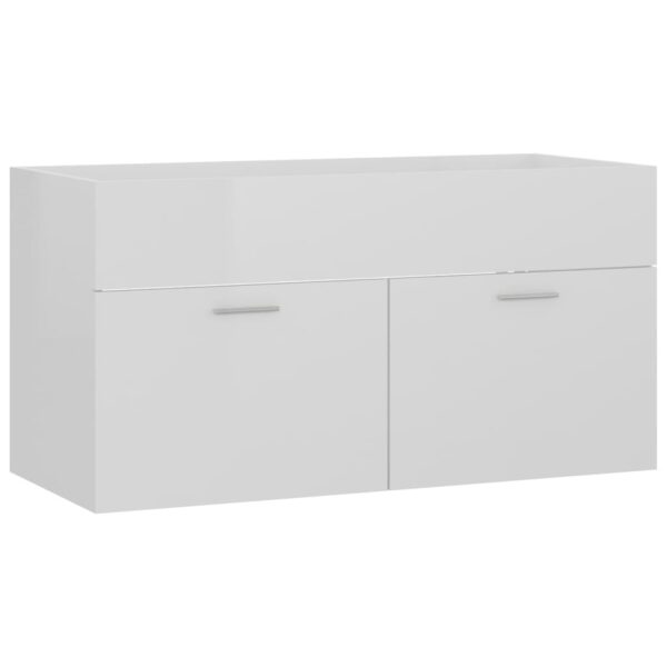 Conj. de móveis de casa de banho contraplacado branco brilhante - Image 7