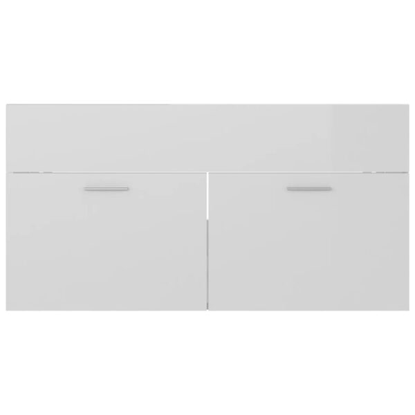 Conj. de móveis de casa de banho contraplacado branco brilhante - Image 8