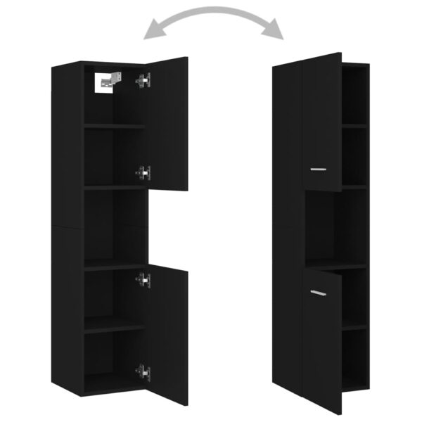 Conjunto de móveis de casa de banho derivados de madeira preto - Image 5