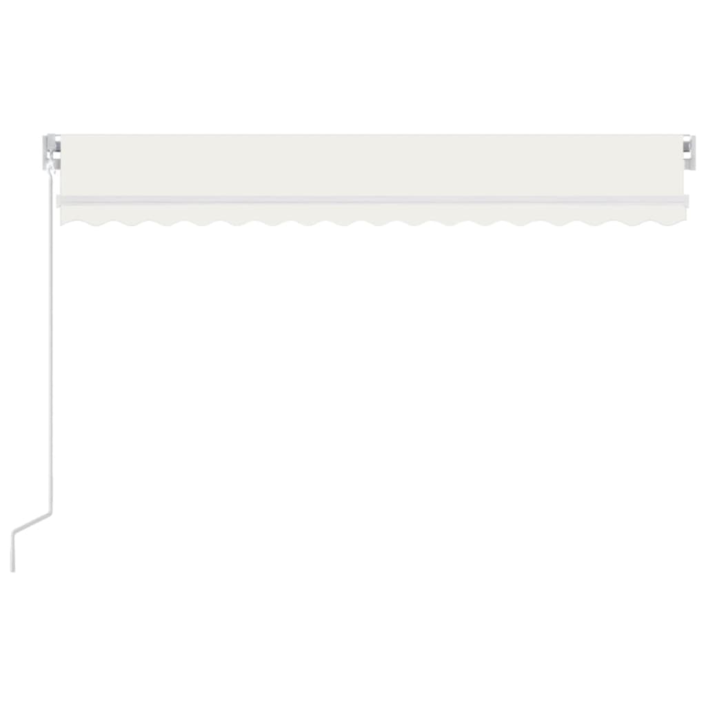 Toldo retrátil manual com LED 400x300 cm cor creme - Image 2