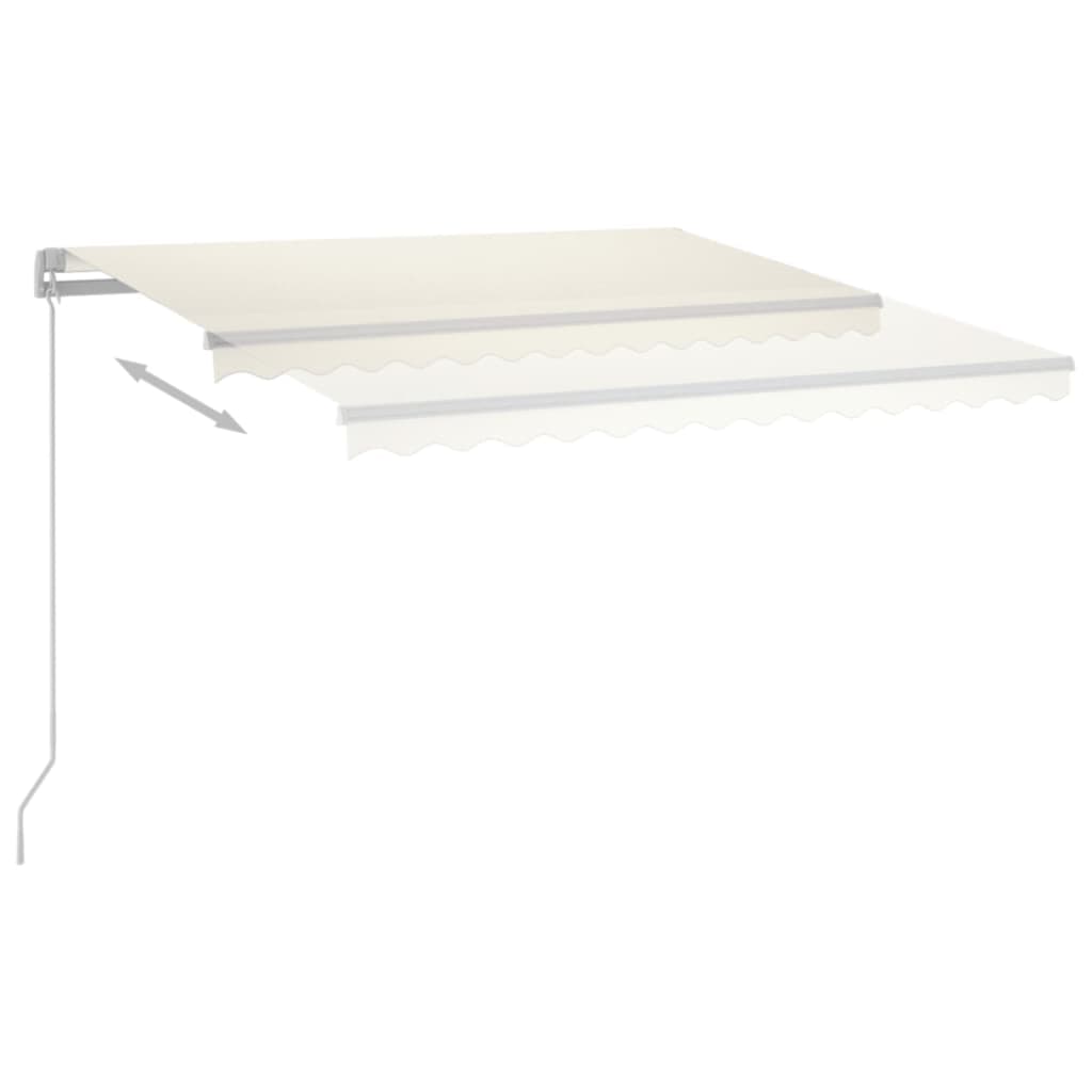 Toldo retrátil manual com LED 400x300 cm cor creme - Image 3