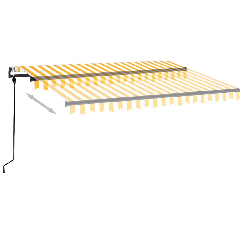 Toldo retrátil automático 350x250 cm amarelo e branco - Image 2