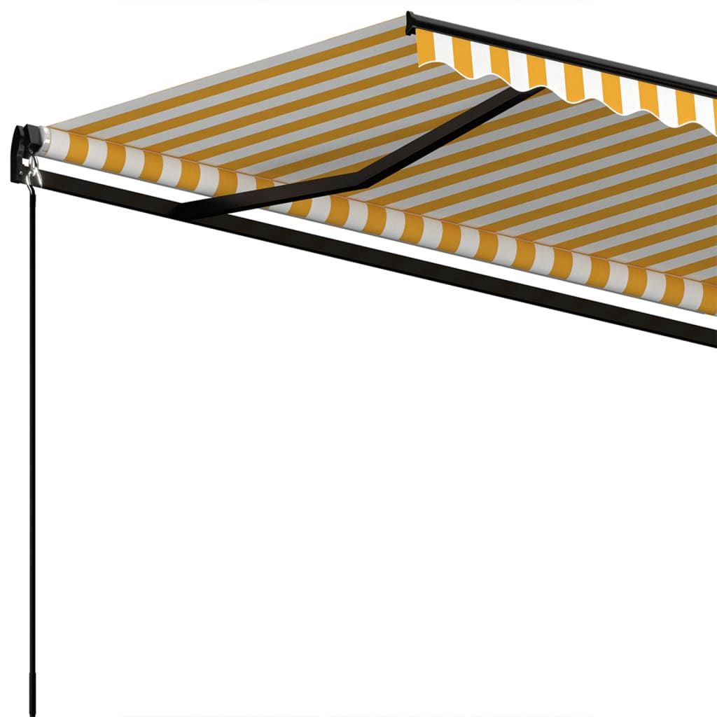Toldo retrátil automático 350x250 cm amarelo e branco - Image 4