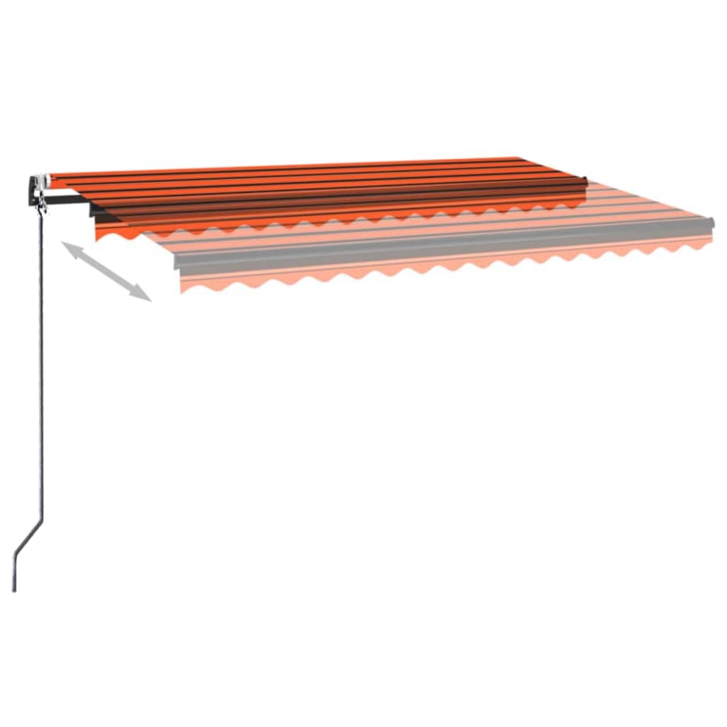 Toldo retrátil automático 400x350 cm laranja e castanho - Image 2