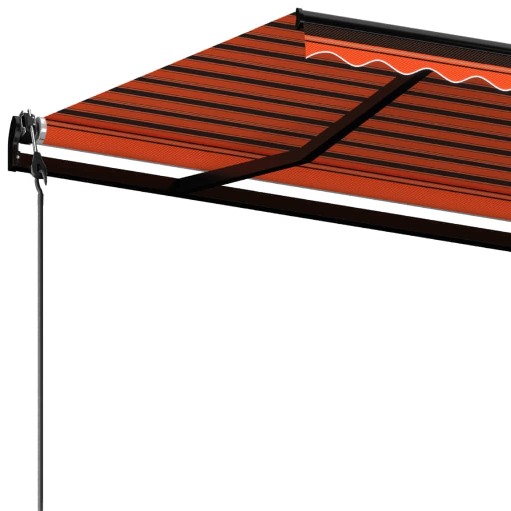 Toldo retrátil automático 400x350 cm laranja e castanho - Image 4