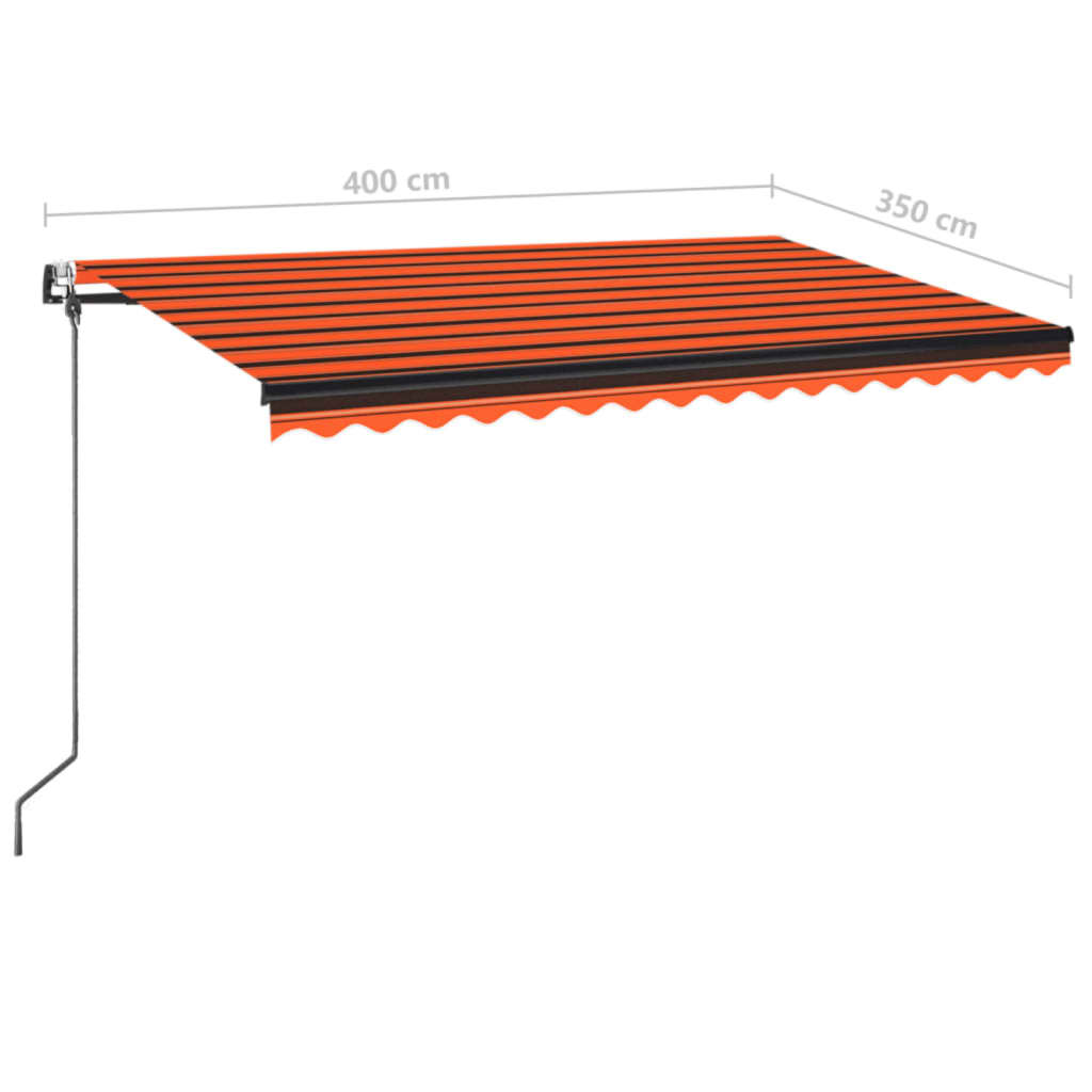 Toldo retrátil automático 400x350 cm laranja e castanho - Image 8