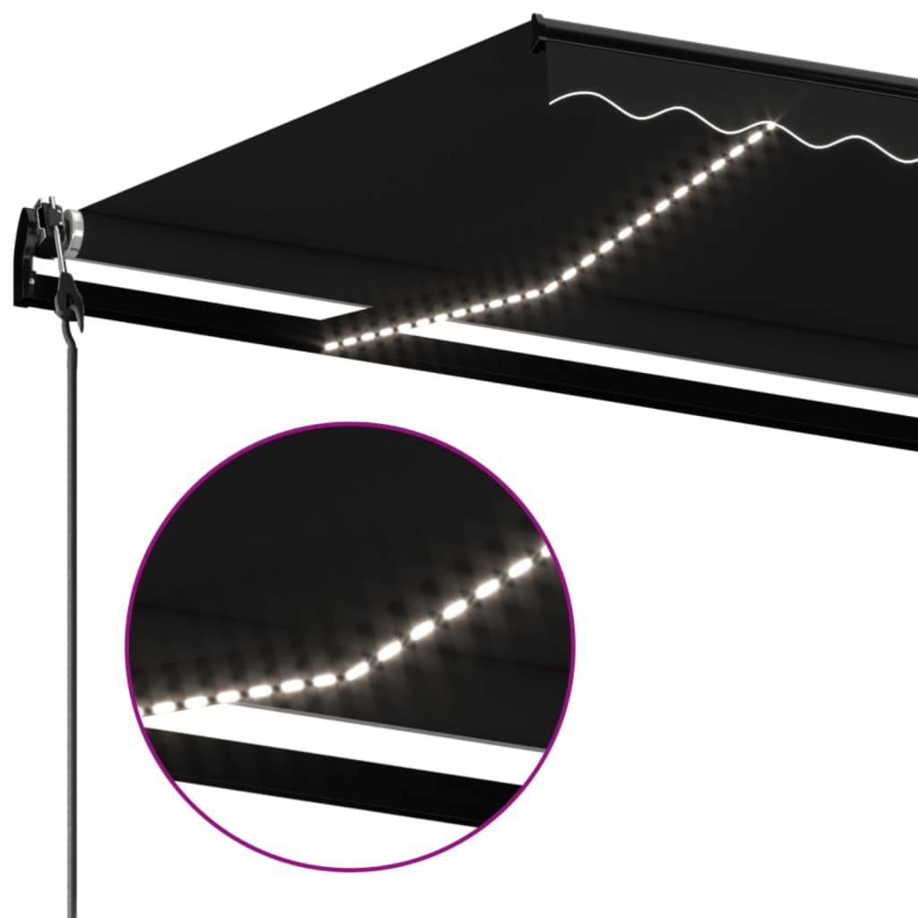 Toldo automático com LED e sensor de vento 600x350 cm antracite - Image 4