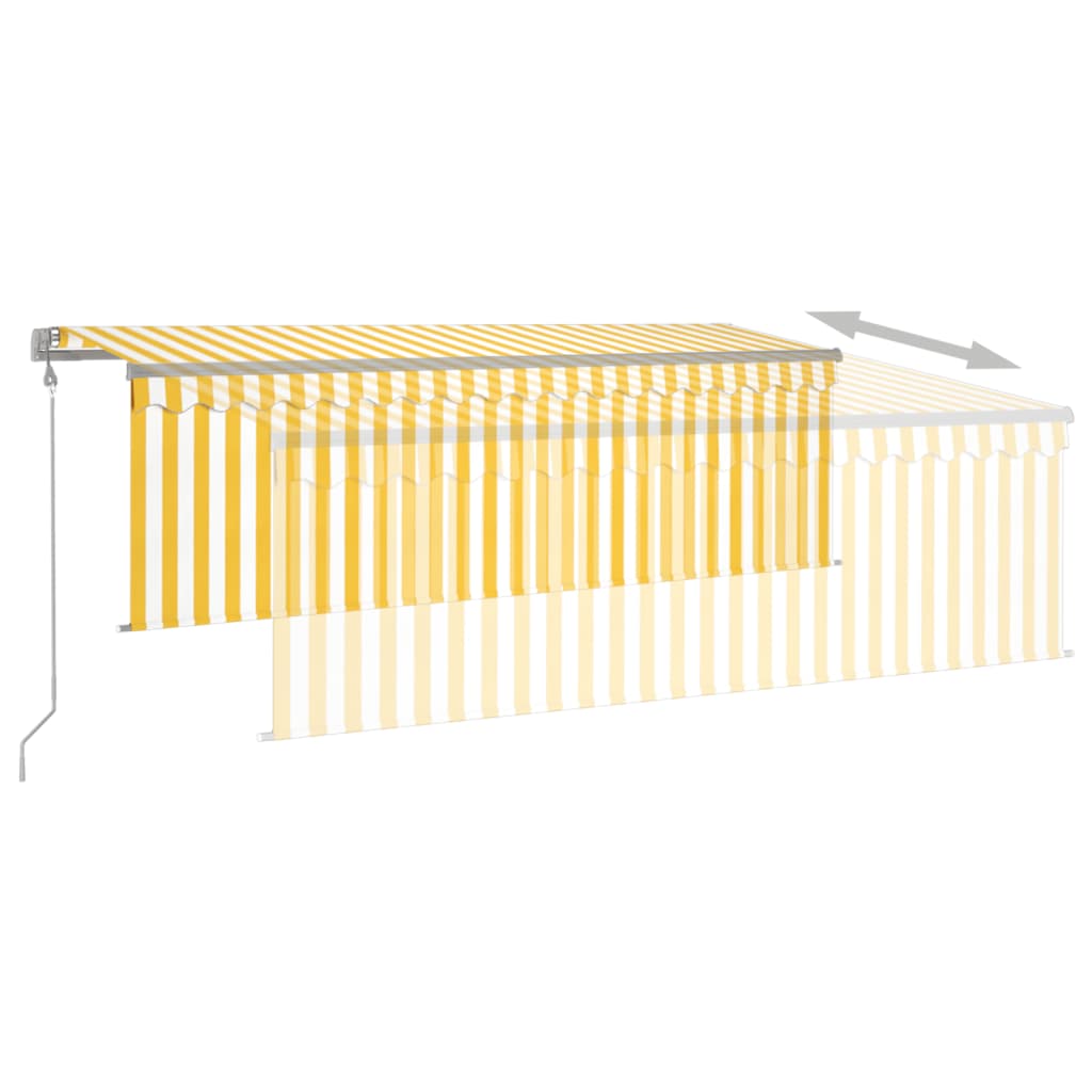 Toldo retrátil automático com estore 4x3 m amarelo e branco - Image 3