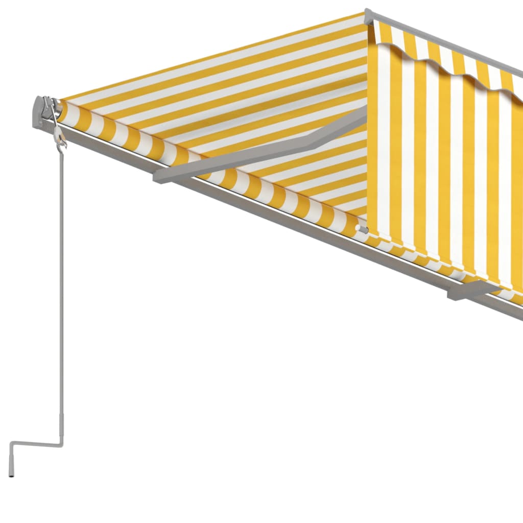 Toldo retrátil automático com estore 4x3 m amarelo e branco - Image 4
