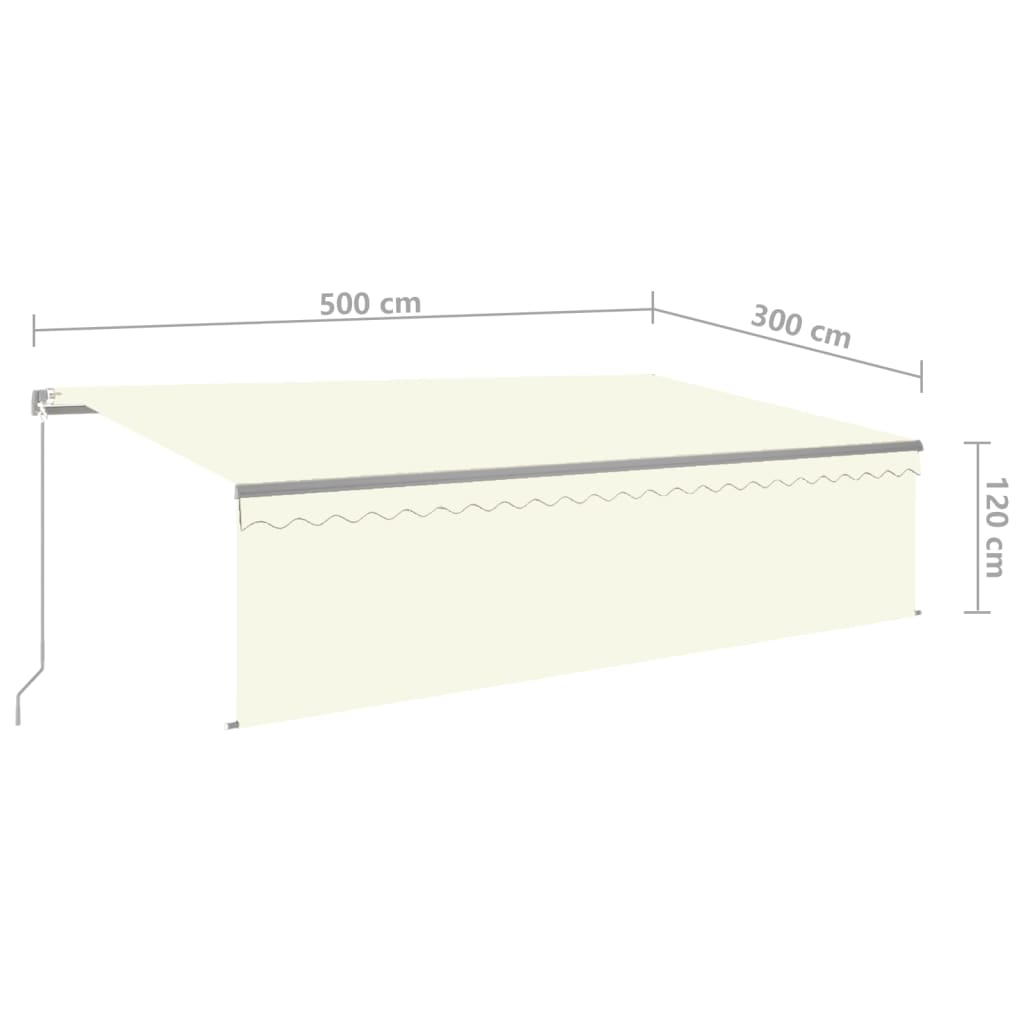 Toldo retrátil manual com estore 5x3 m cor creme - Image 6
