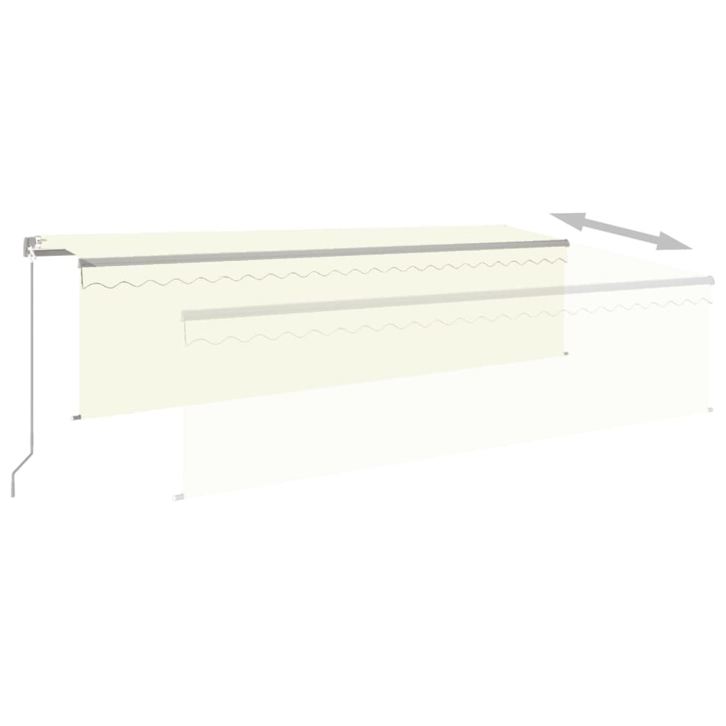 Toldo retrátil manual com estore/LED 5x3 m cor creme - Image 3