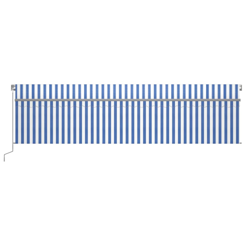 Toldo retrátil manual com estore/LED 6x3 m azul e branco - Image 2