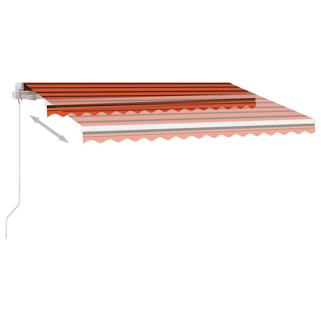 Toldo retrátil manual independente 300x250cm laranja e castanho - Image 3
