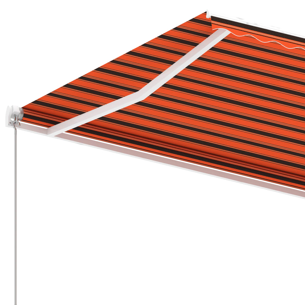 Toldo retrátil manual independente 300x250cm laranja e castanho - Image 4