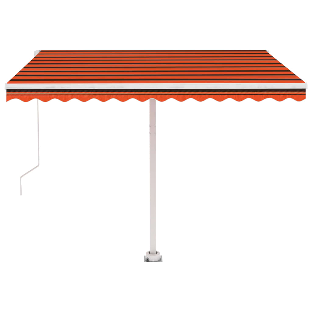 Toldo retrátil manual independente 300x250cm laranja e castanho - Image 5
