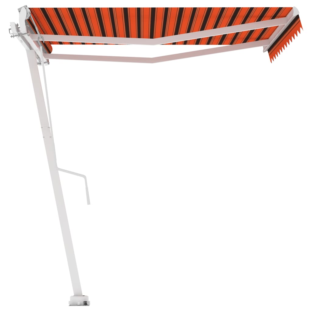 Toldo retrátil manual independente 300x250cm laranja e castanho - Image 6