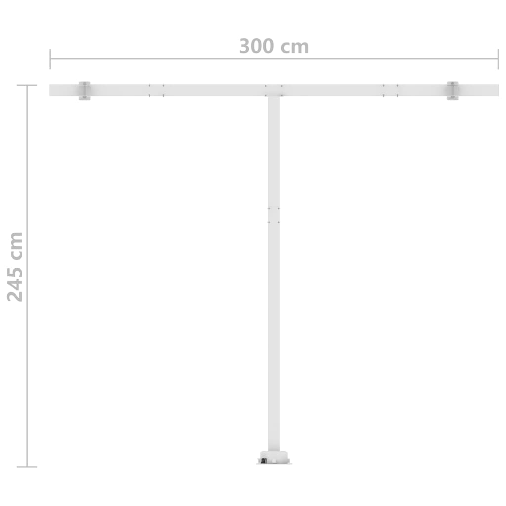 Toldo retrátil manual independente 300x250cm laranja e castanho - Image 10