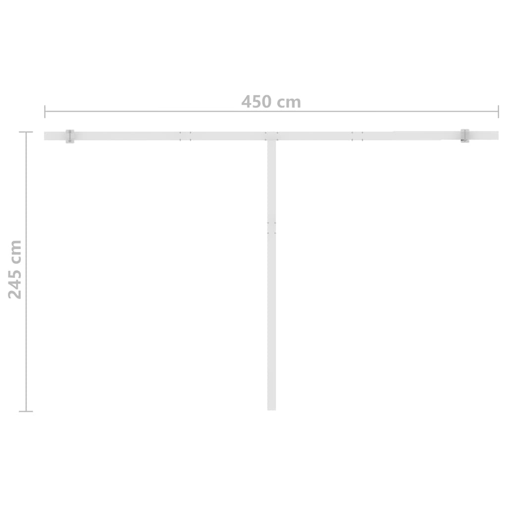 Toldo autom. LED e sensor de vento 400x300 cm amarelo/branco - Image 11