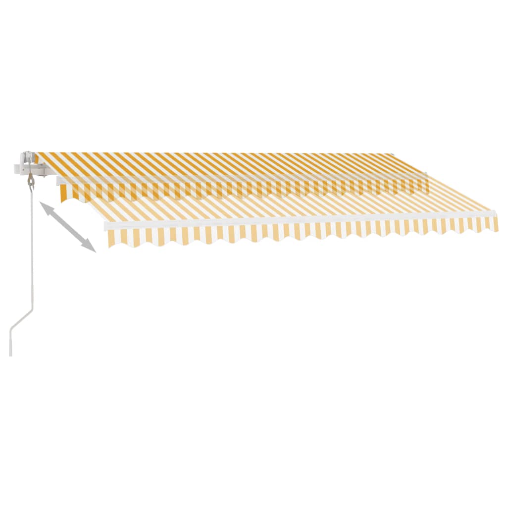 Toldo autom. LED e sensor de vento 400x300 cm amarelo/branco - Image 3