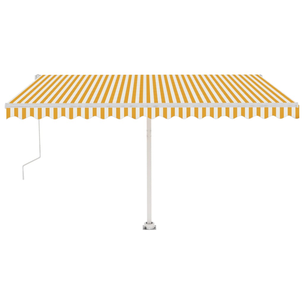 Toldo autom. LED e sensor de vento 400x300 cm amarelo/branco - Image 4