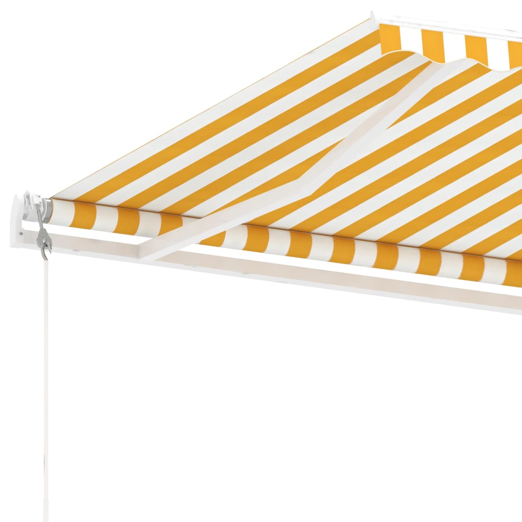 Toldo autom. LED e sensor de vento 400x300 cm amarelo/branco - Image 6