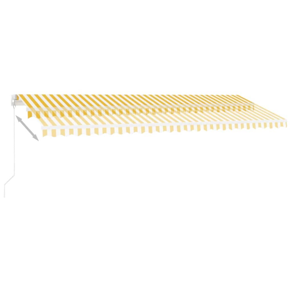 Toldo retrátil manual com LED 500x300 cm amarelo e branco - Image 3