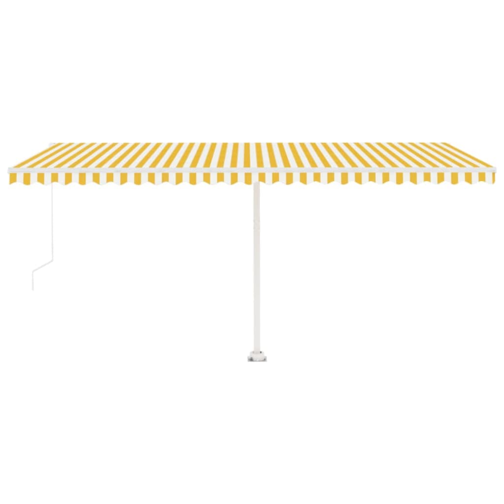 Toldo retrátil manual com LED 500x300 cm amarelo e branco - Image 4