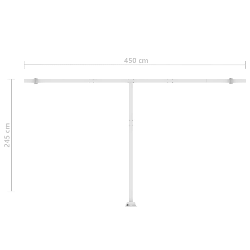 Toldo autom. LED e sensor de vento 500x300 cm amarelo/branco - Image 11