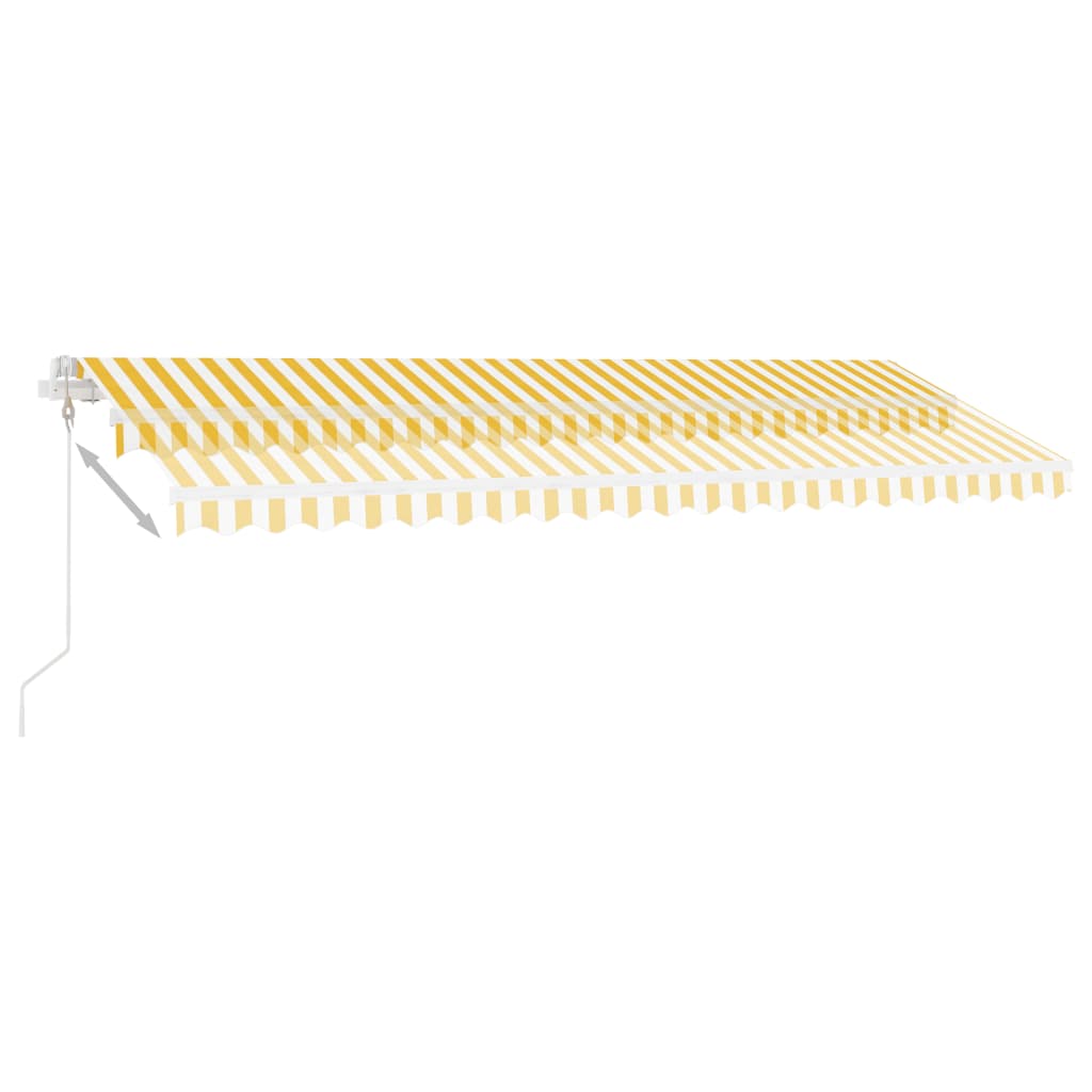 Toldo autom. LED e sensor de vento 500x300 cm amarelo/branco - Image 3