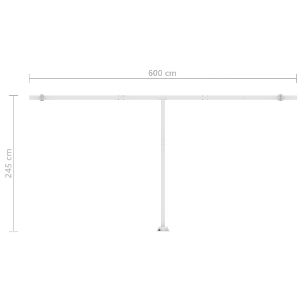 Toldo retrátil manual com LED 600x350 cm amarelo e branco - Image 11
