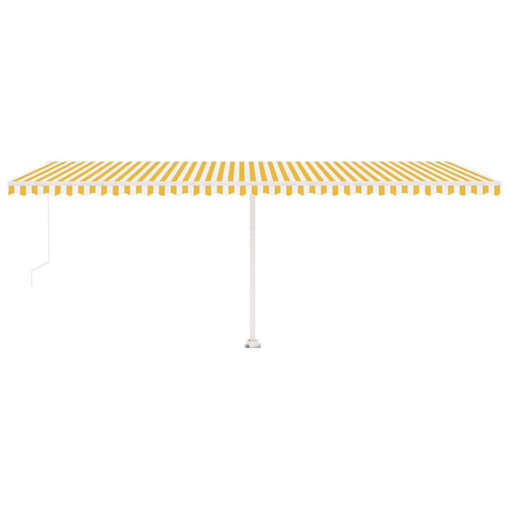 Toldo retrátil manual com LED 600x350 cm amarelo e branco - Image 3