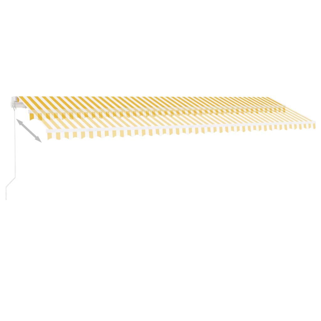 Toldo retrátil manual com LED 600x350 cm amarelo e branco - Image 5