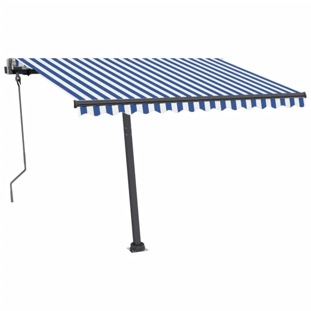 Toldo automático independente 300x250 cm azul e branco - Image 2