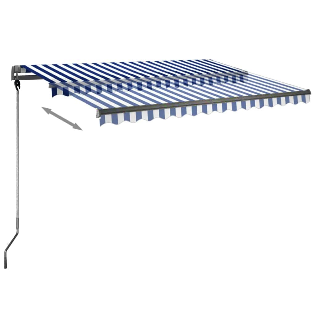 Toldo automático independente 300x250 cm azul e branco - Image 3