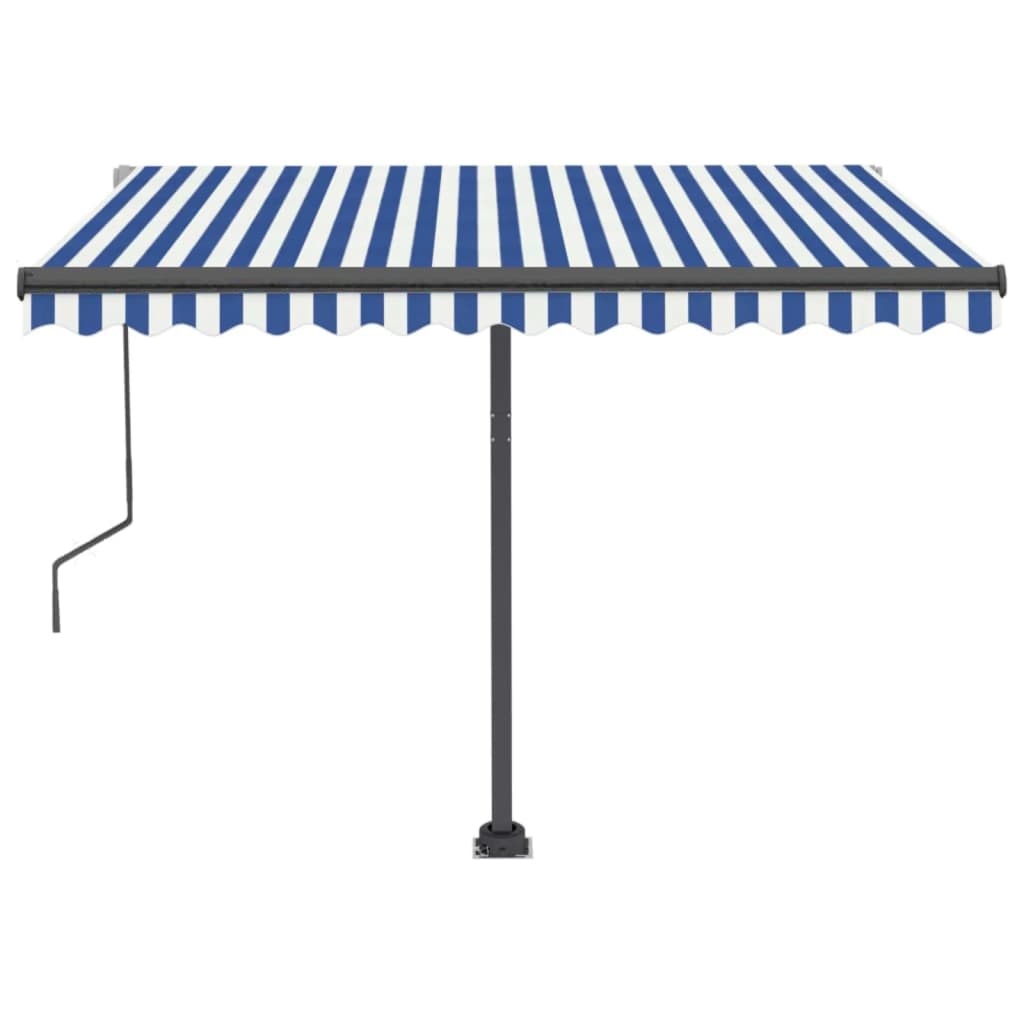 Toldo automático independente 300x250 cm azul e branco - Image 4