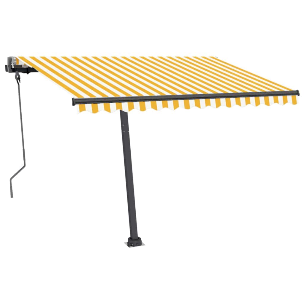 Toldo automático independente 300x250 cm amarelo e branco - Image 2